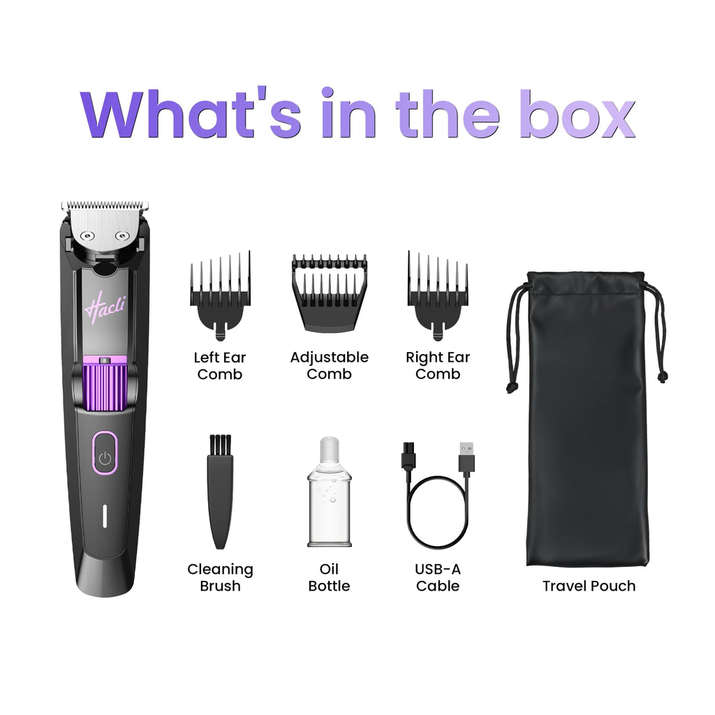 HACLI Professional Beard Trimmer for Men - Cordless IPX7 Waterproof, Precision Dial with 20 Adjustable Length Settings, Wet/Dry Use, 80 Min Runtime, Premium Facial Hair Groomer, Gift for Dad & Husband