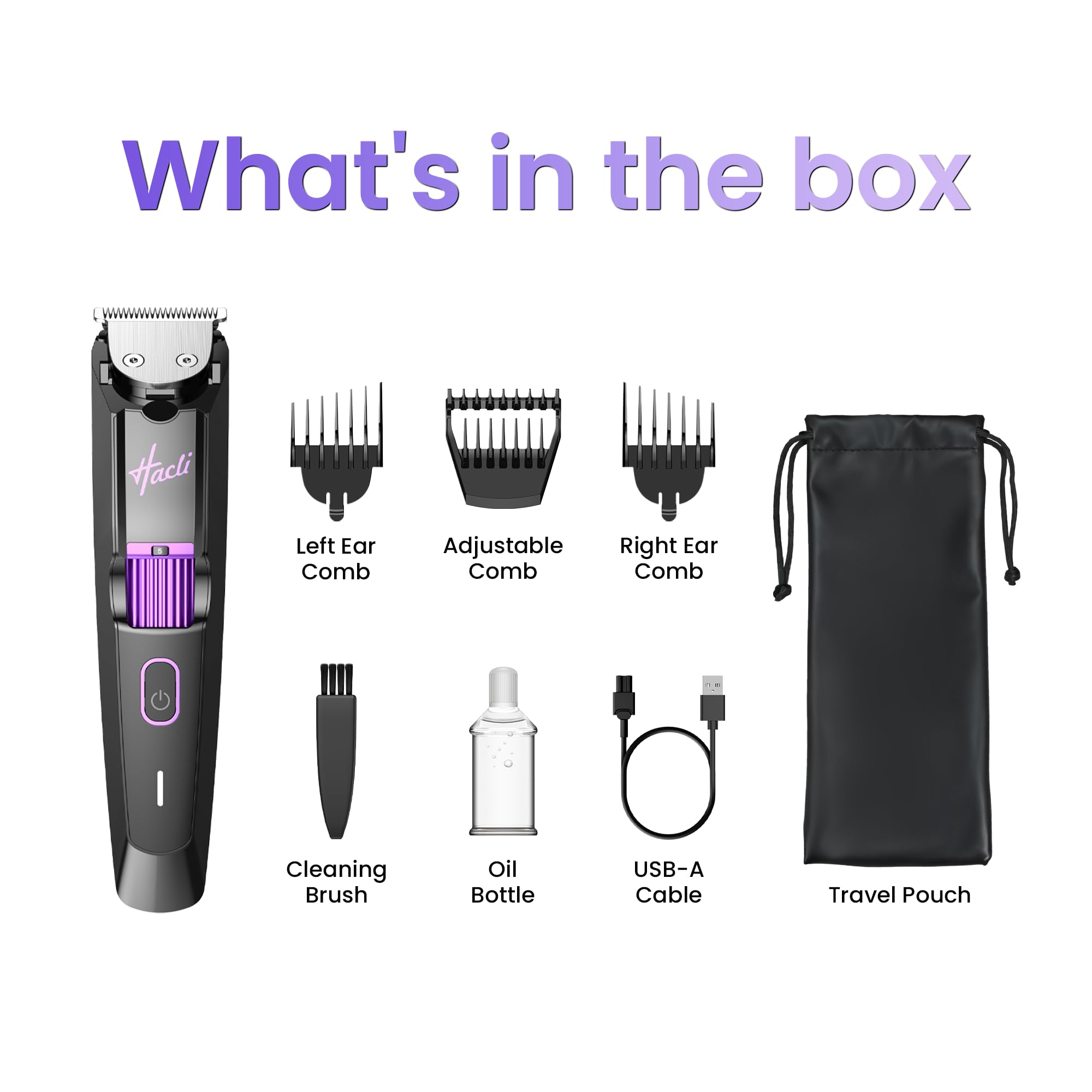 HACLI Professional Beard Trimmer for Men - Cordless IPX7 Waterproof, Precision Dial with 20 Adjustable Length Settings, Wet/Dry Use, 80 Min Runtime, Premium Facial Hair Groomer, Gift for Dad & Husband