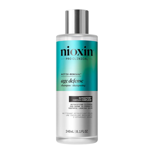 White Smoke NIOXIN Age Defense Shampoo for Aging Hair | Detox Scalp Cleanser with Niacinamide | 8.1 Fl Oz | 240mL