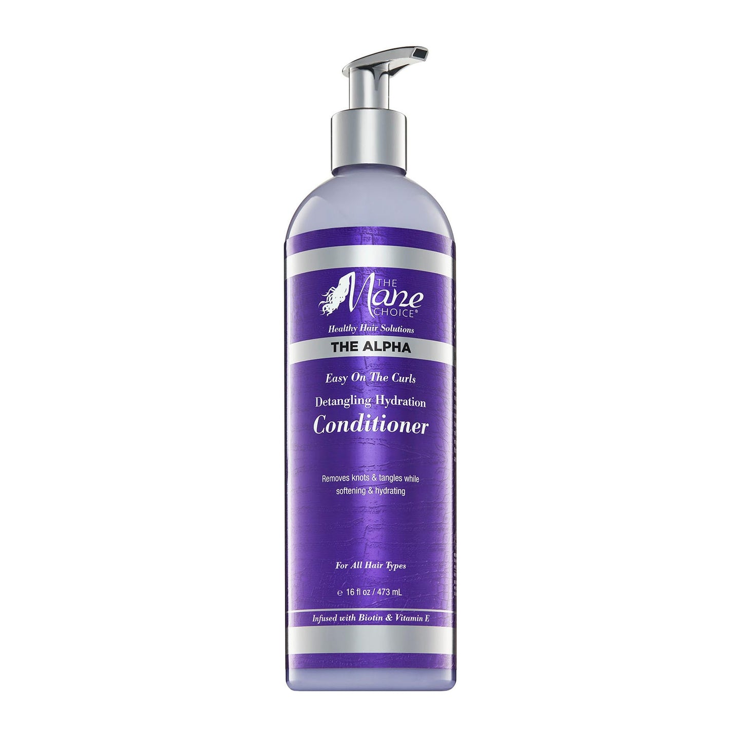 The Mane Choice The Alpha Easy On The Curls Hydration Curly Hair Conditioner, Nourishing Detangling Conditioner Enriched with Biotin & Vitamin E, Sulfate & Paraben-Free, 16 oz
