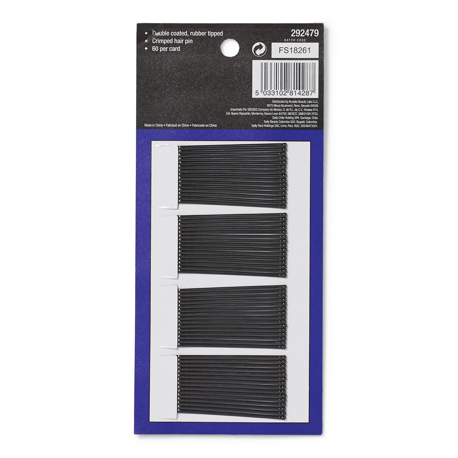 Salon Care Professional Supreme Black Bobby Pins 60 Count