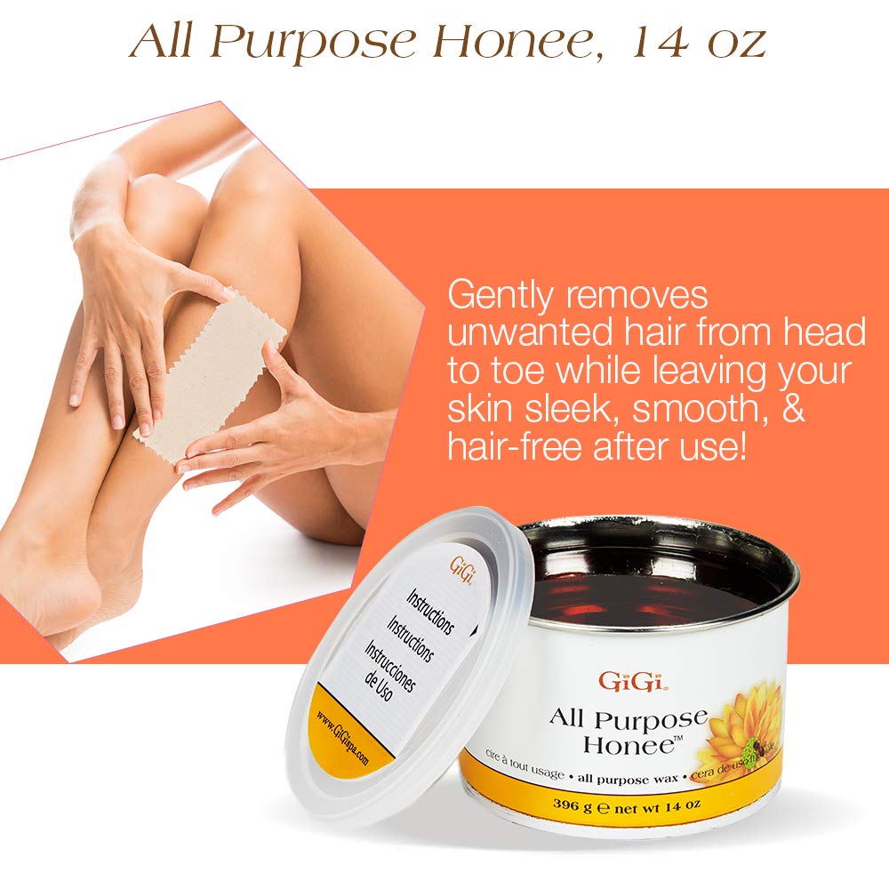 GiGi 脱毛入门套装 - 家用面部和身体脱毛套装、软蜡加热器、脱毛前后护理