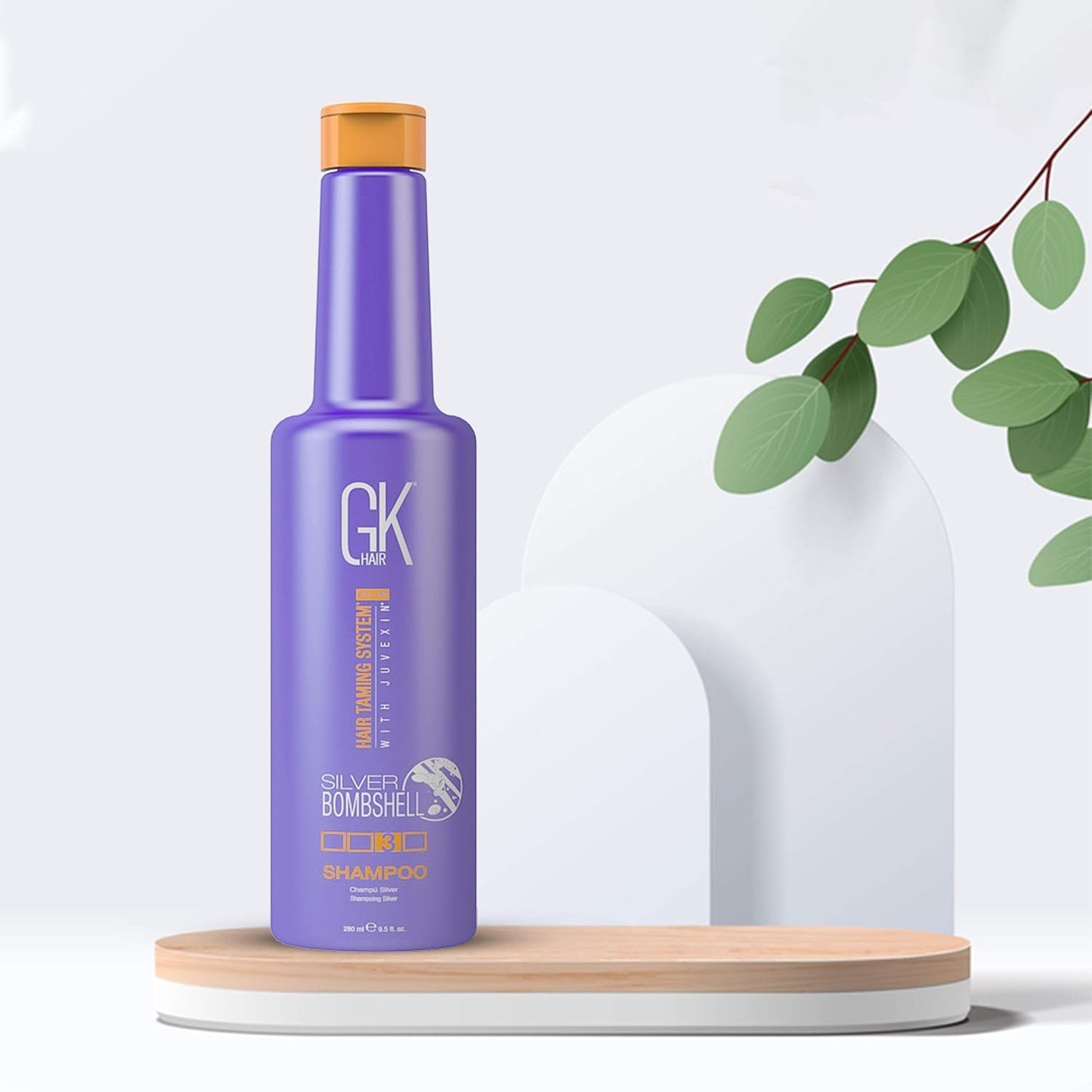 GK HAIR Global Keratin Moisturizing Conditioner and Silver Bombshell Purple Shampoo Set for Blonde & Gray Hair – Hydrating, Color-Protecting Formula for Damaged, Frizz Control & Damage Repair