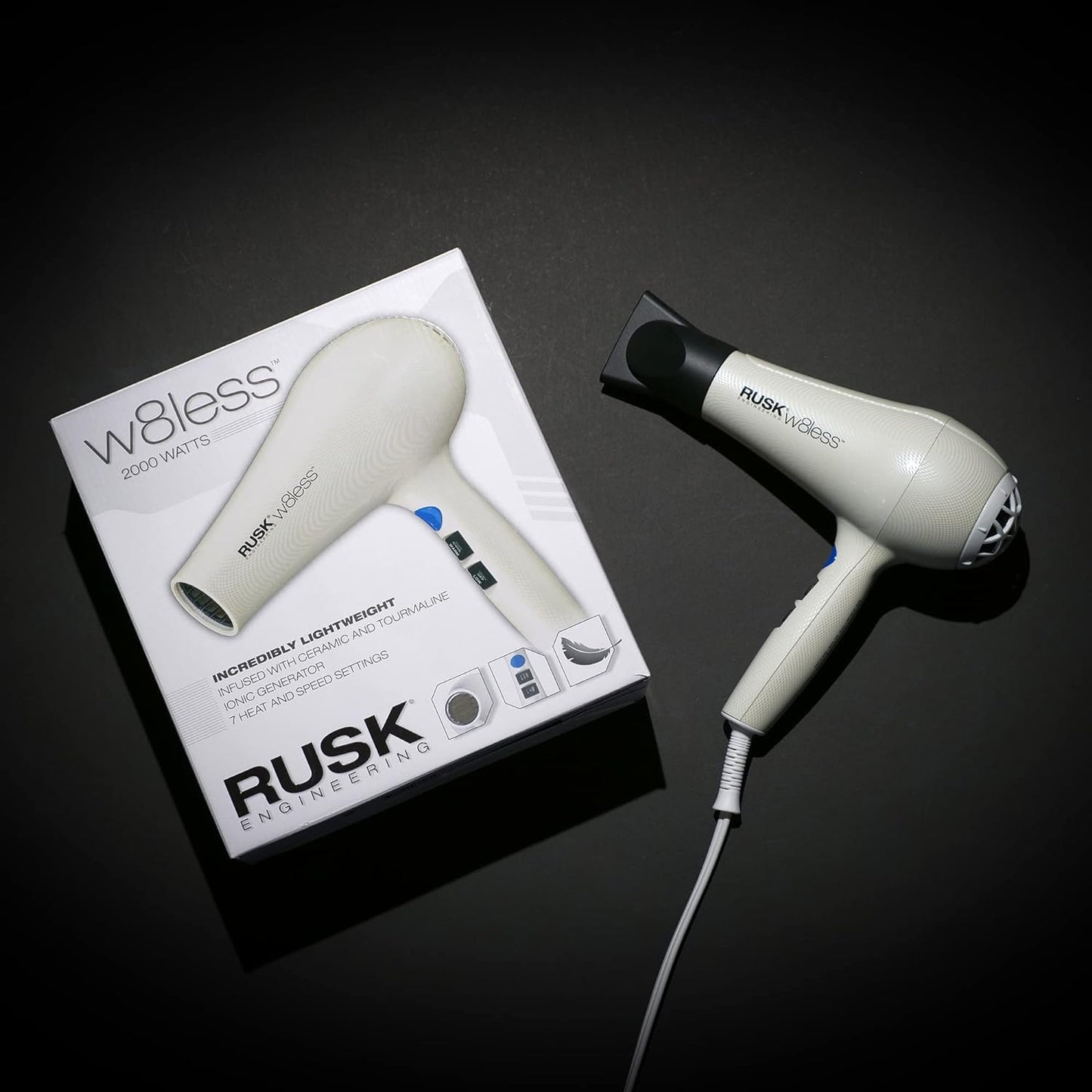 RUSK W8less Ceramic and Tourmaline Hairdryer 1750watts