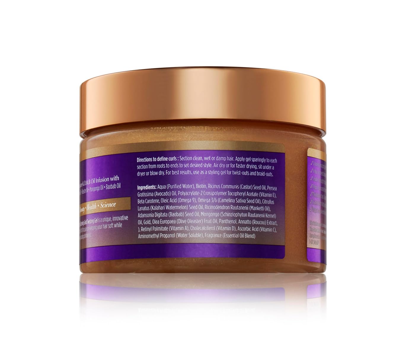 The Mane Choice Gel capillaire torsadé anti-casse et réparateur égyptien antique à l'or 24 carats, définition et brillance pour cheveux secs, abîmés, colorés ou traités chimiquement, combat les pointes fourchues, 340 g