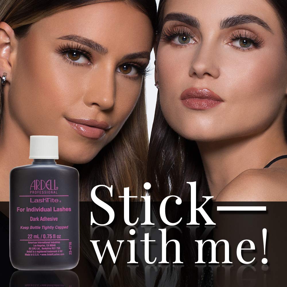 Black Ardell LashTite Lash Adhesive, Dark Eyelash Glue for Individual Lashes - Long-Lasting Waterproof Lash Glue, 0.75 oz, 2 Pack