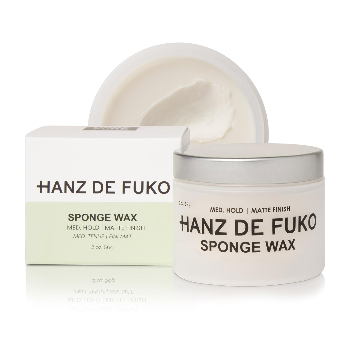 Hanz de Fuko Sponge-Wax – Cire coiffante premium pour hommes, tenue moyenne et fini semi-mat – 57 g