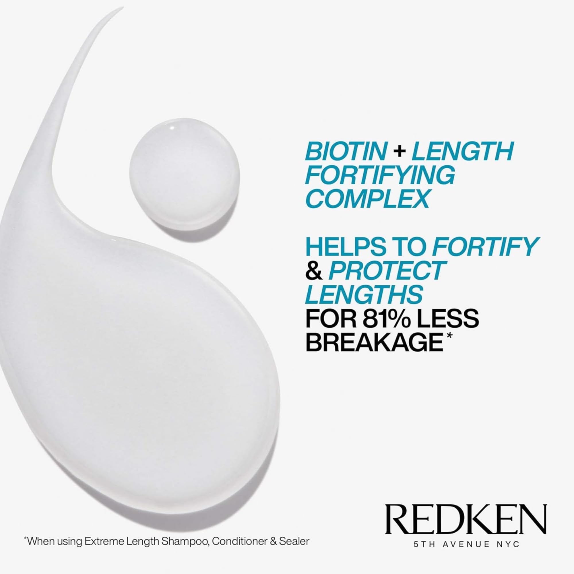 Redken Extreme Length Shampoo & Conditioner Set for Damaged Hair, Prevents Breakage, Strengthens and Infused with Biotin for Hair Growth, 10.1 Fl Oz, Pack of 2