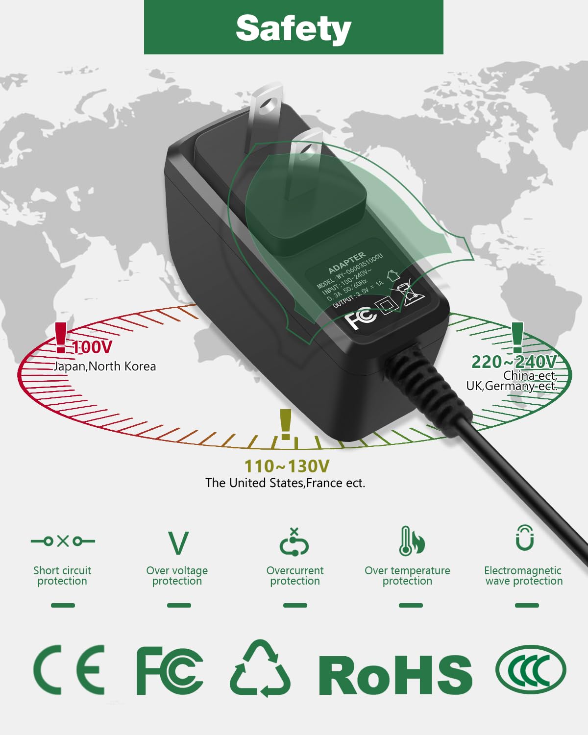 JOVNO Charger 3.5V for Wahl 9649 4.2V for Wahl Trimmer 9818L 9818 9888L 9854L 9876L 9864 Shaver Groomer Clipper Adapter