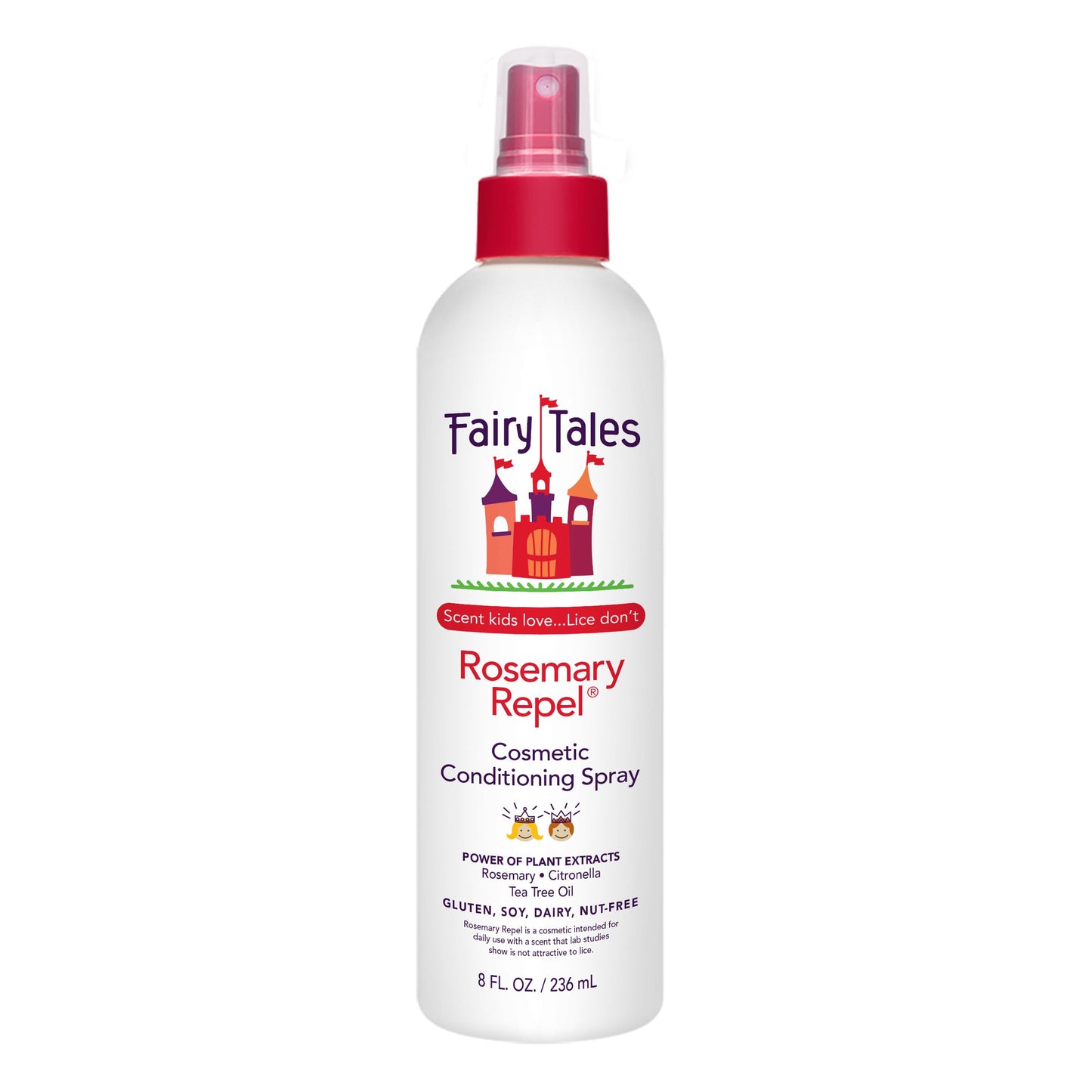 Spray revitalisant quotidien anti-poux Fairy Tales Rosemary Repel pour enfants – Les enfants aiment l'odeur, pas les poux, 237 ml (paquet de 1)