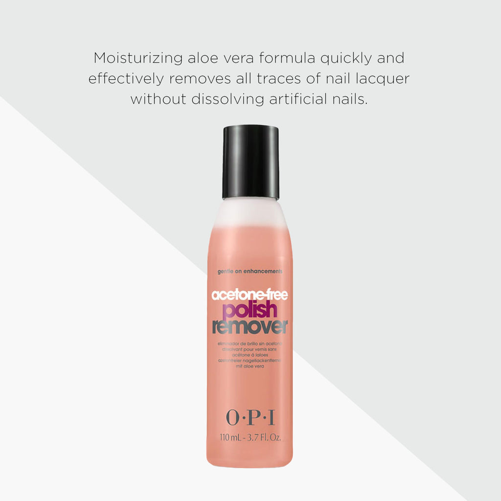 OPI Acetone-Free Nail Polish Remover Gentle on Enhancements & Acrylics Enriched with Aloe Vera 3.7 fl oz