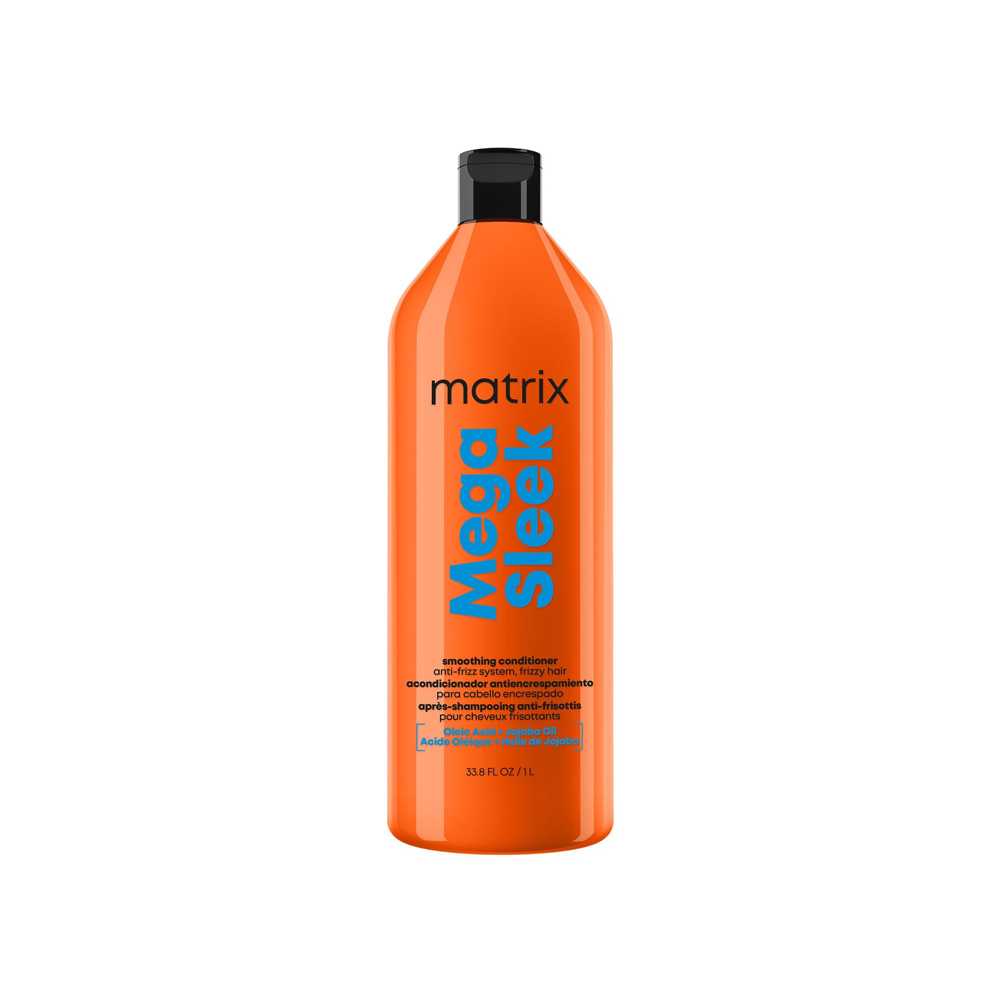 Matrix Mega Sleek Anti-Frizz Conditioner - 96H Frizz Control, 12x Smoother Hair, and Lasting Hydration, 33.8 Fl Oz
