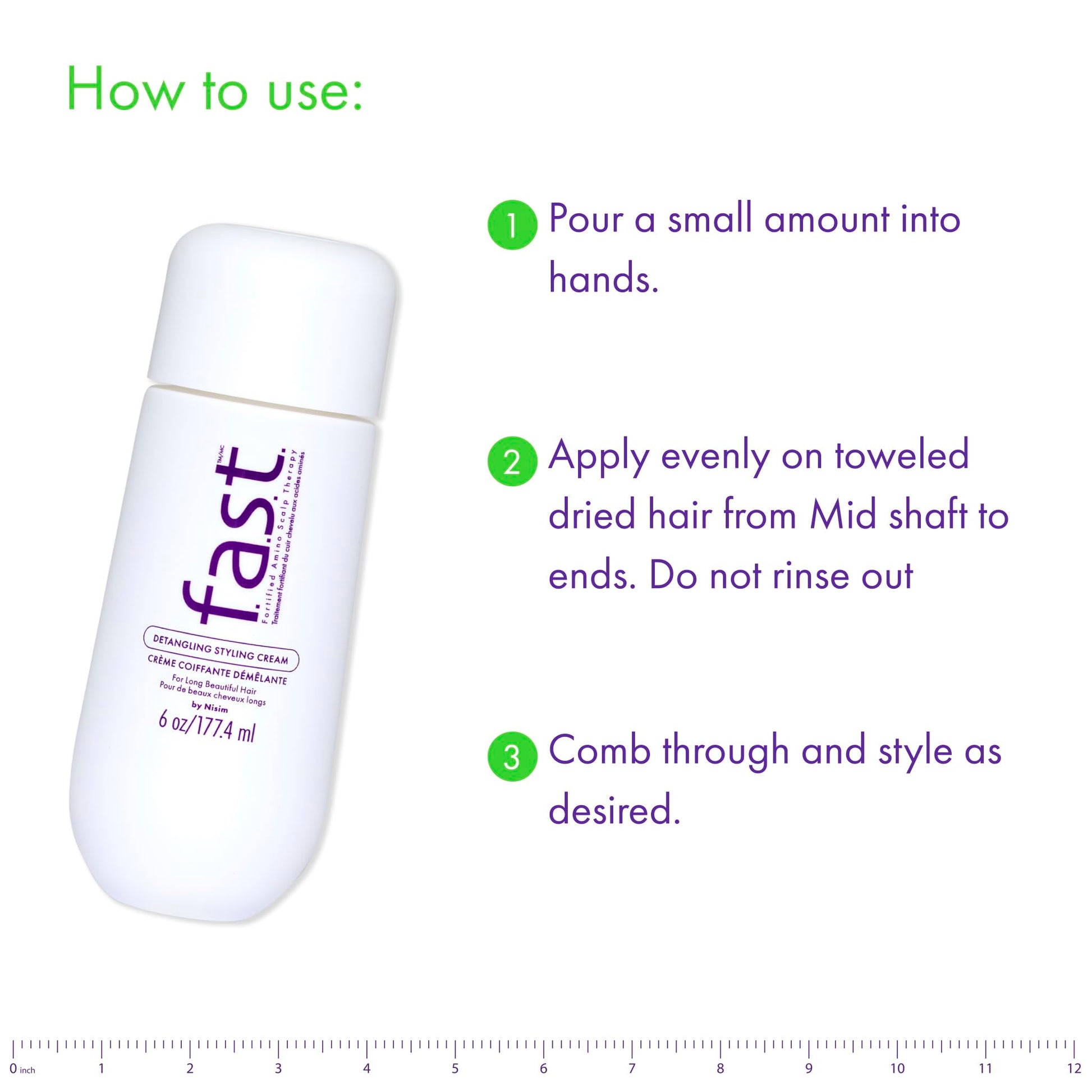 White Smoke Nisim F.A.S.T. Fortified Amino Scalp Therapy Detangling Styling Cream 3 oz