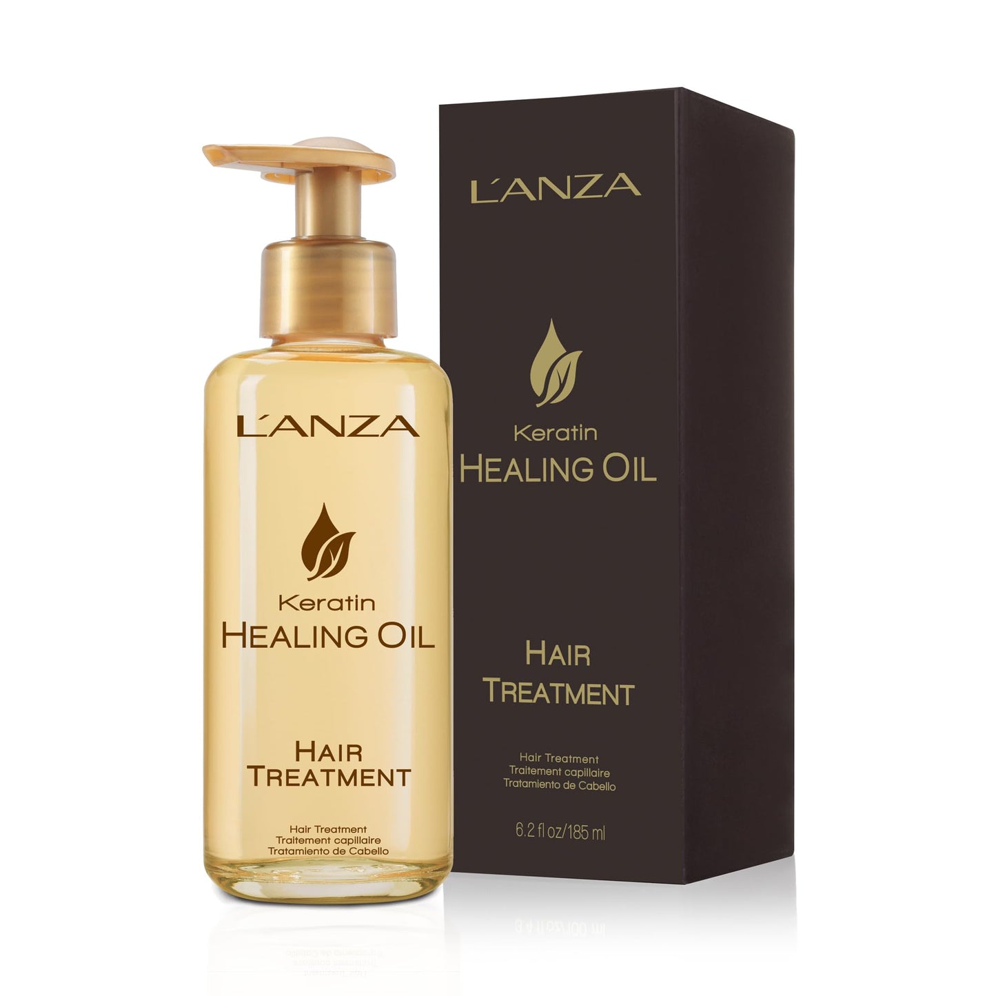 L'ANZA Keratin Healing Oil Hair Treatment, Hair Oil Revives & Nourishes Dry Damaged Hair & Scalp, Sulfate Free with Phyto IV Complex, Cruelty Free Volumizing Hair Care with UV Protection (6.2 Fl Oz)