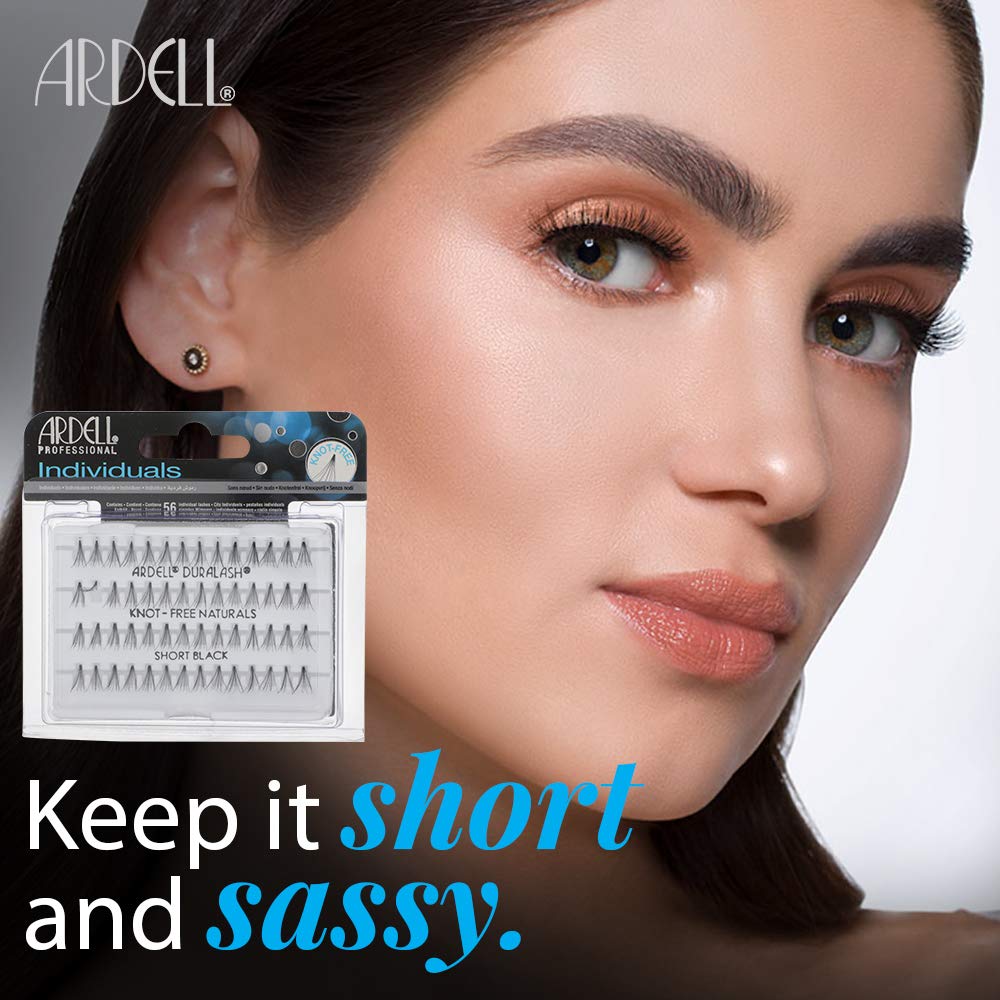 Ardell Individual False Eye Lashes - Short, Black, Natural Look DIY Lash Clusters, Easy Application for Eyelash Extension Effect, 4 Pack