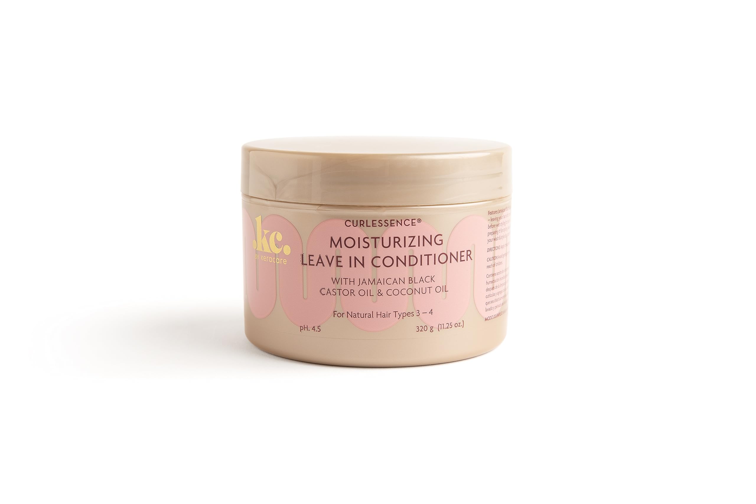 KeraCare CurlEssence Moisturizing Coconut Leave-In Conditioner With Jamaican Black Castor Oil and Coconut Oil - For Curly Hair - Silicone, Sulfate, and Paraben Free 12 oz