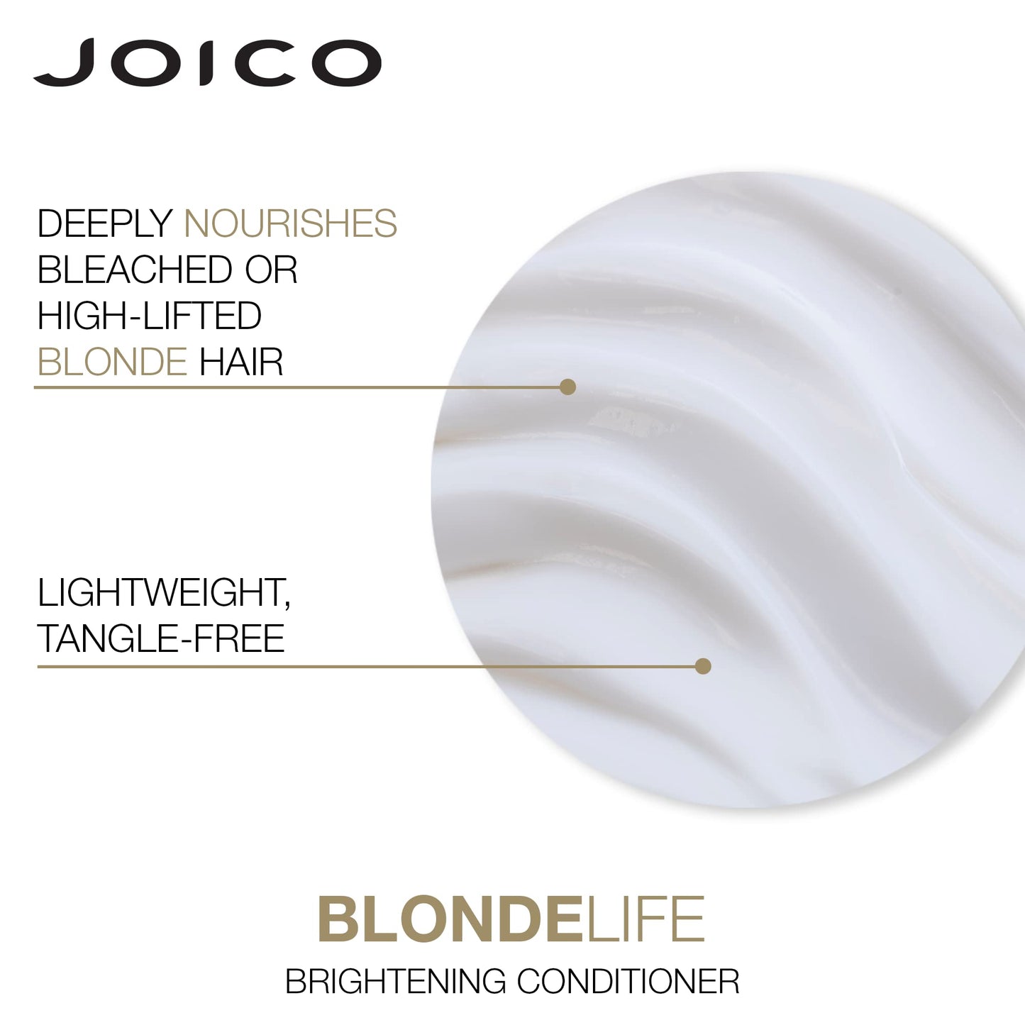 Joico Blonde Life 亮泽护发素 | 适用于金发 | 提亮保湿柔顺 | 增加柔软顺滑度 | 不含硫酸盐 | 蕴含莫诺伊油和塔玛努油 ​​| 33.8 液体盎司