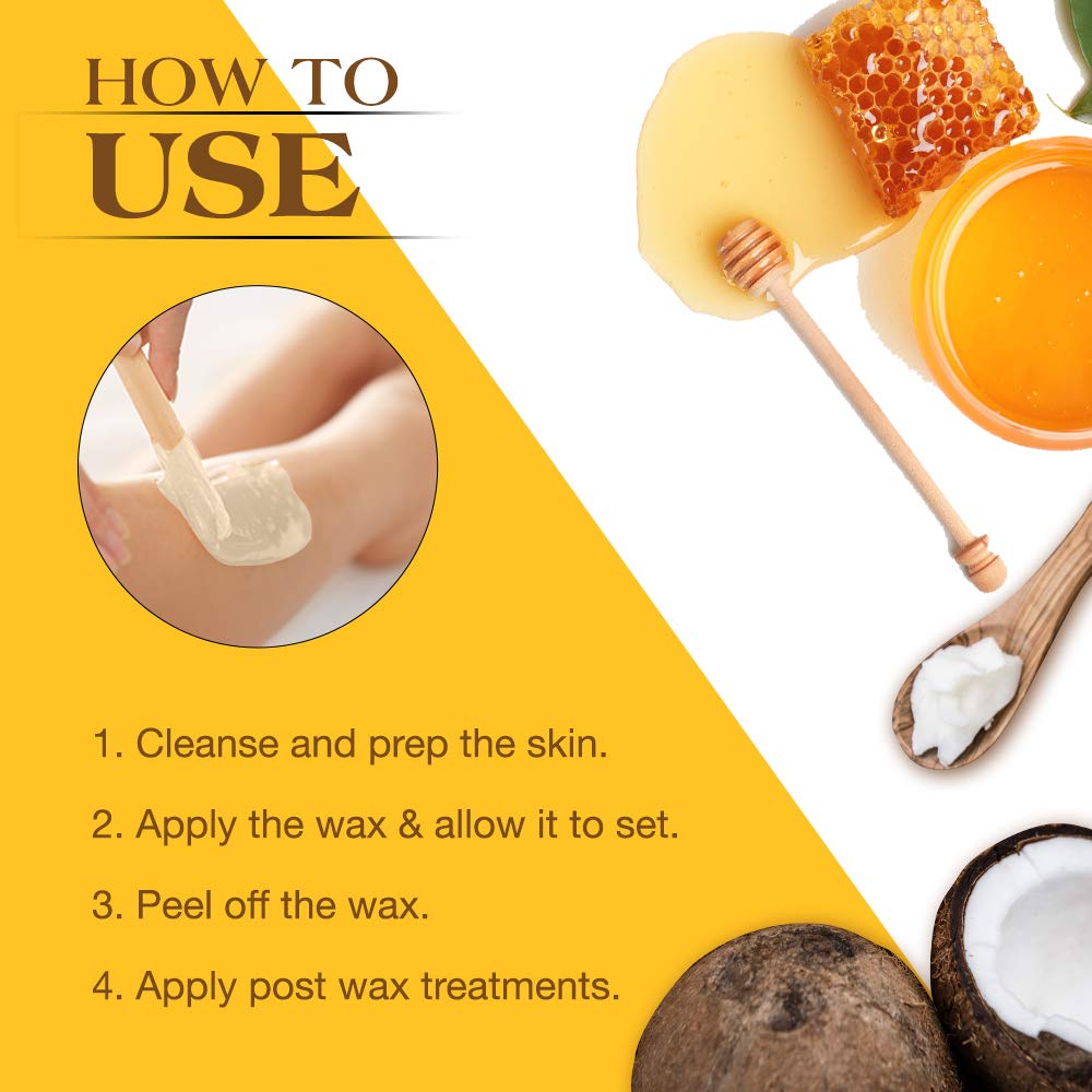 GiGi 椰子蜂蜜弹性硬蜡，适用于面部和身体，无痕脱毛蜡，温和适用于敏感至正常皮肤，13 盎司，1 包