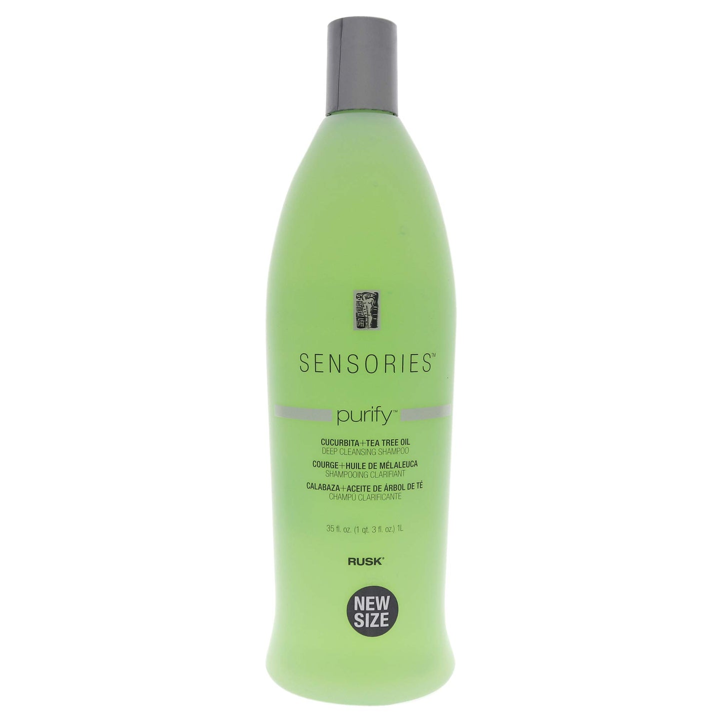 RUSK Sensories Purify Shampooing nettoyant en profondeur à la cucurbita et à l'arbre à thé, débarrasse les cheveux des impuretés et de l'accumulation de produits coiffants, 33,8 fl. oz.