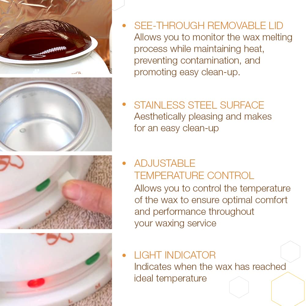 GiGi 脱毛蜡加热器，多功能加热器，带可调节温度控制，适用于 14 盎司蜡罐