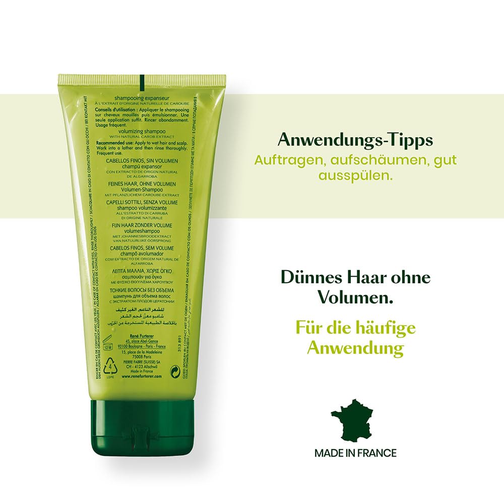 Rene Furterer VOLUMEA Volumizing Shampoo - For Fine, Limp Hair - Thickening & Volumizing - SLS Free