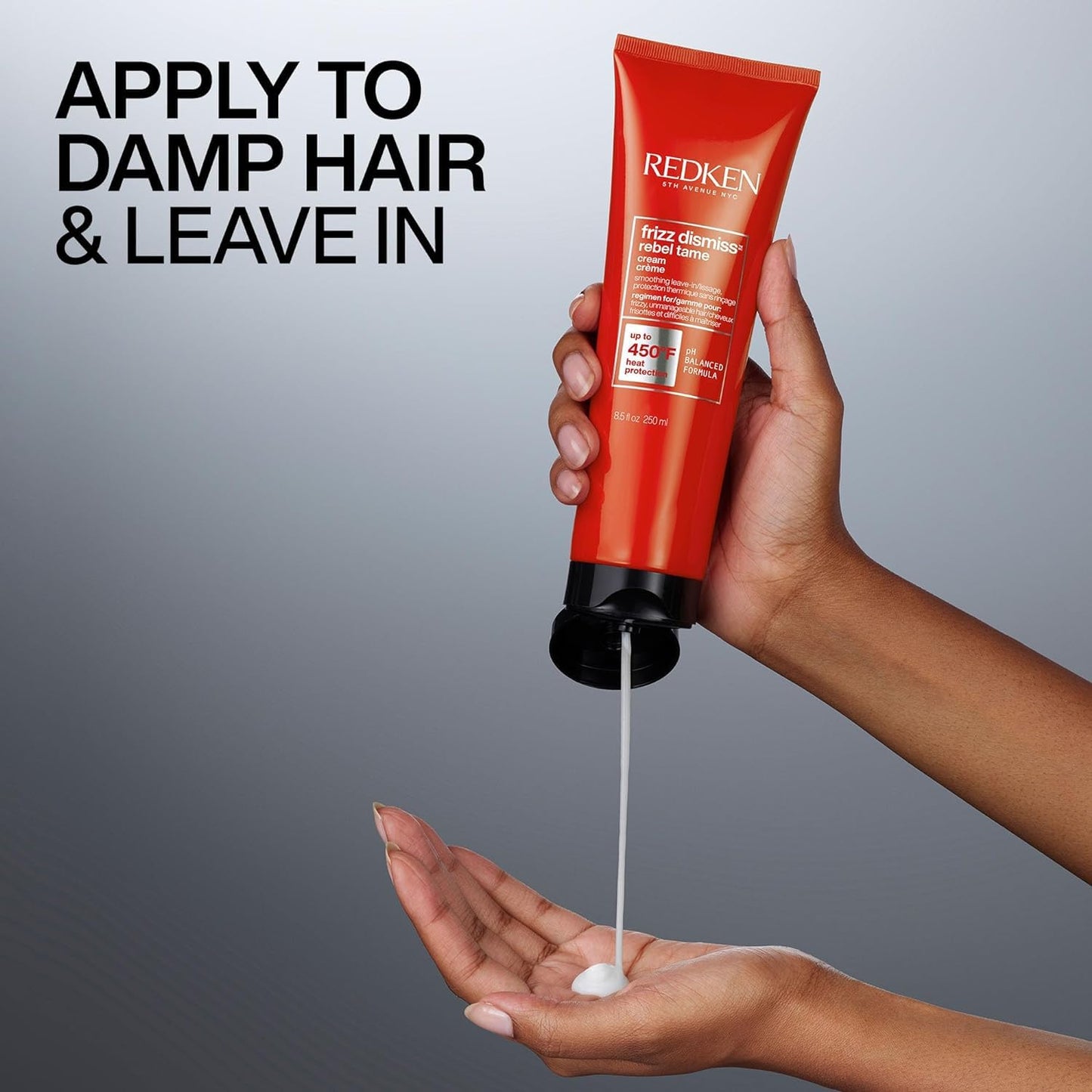 Redken Frizz Dismiss Rebel Tame Heat Protective Leave-In Cream | Hydrating Frizz Control | Anti Frizz Hair Protection | Sulfate Free | 8.5 Fl Oz