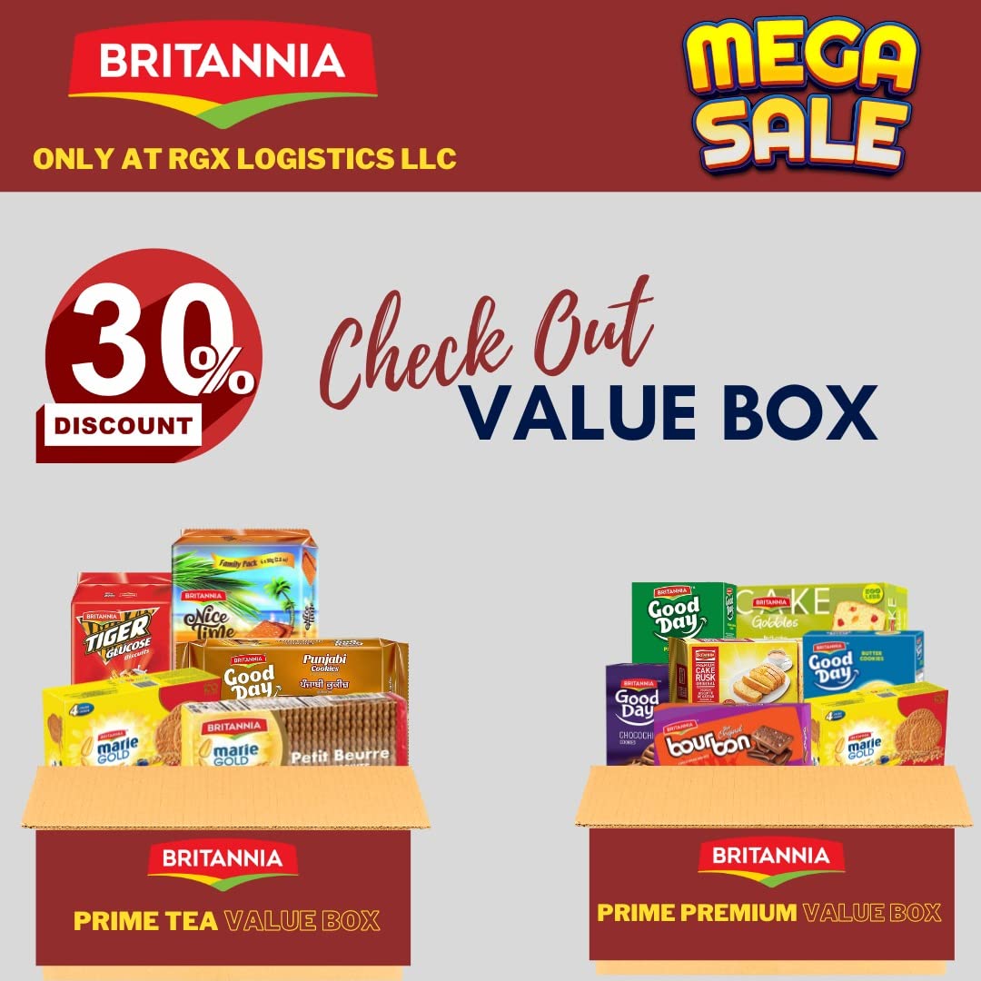 Light Gray BRITANNIA Premium Cake Rusk 19.4oz (550g) - Goodness of Milk and Egg - Delightfully Smooth, Soft and Delicious Cake - Breakfast & Tea Time Snacks (Pack of 2)