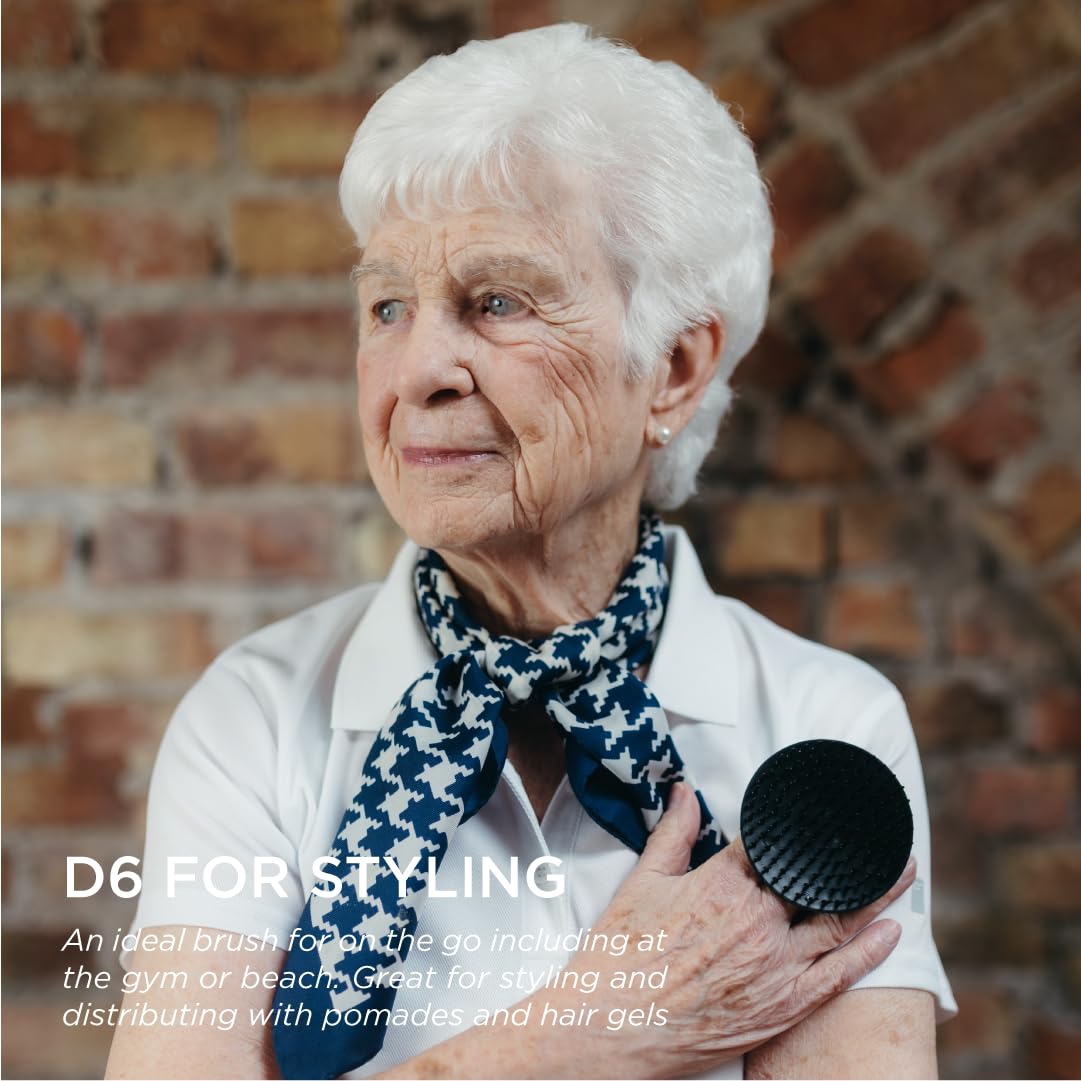 Denman 出品的 Jack Dean 头皮按摩器和顺发梳，适用于浓密或稀疏的头发、卷发或直发 - 可在淋浴或沐浴时使用 - 头部和胡须清洁刷 - 适用于女性和男性，D6