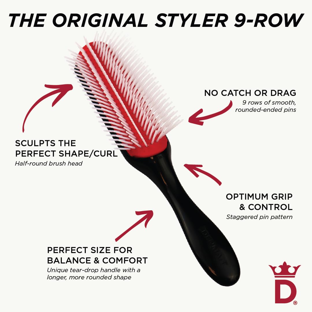 Denman D4 Curl Definer & Styler Hairbrush (Black)