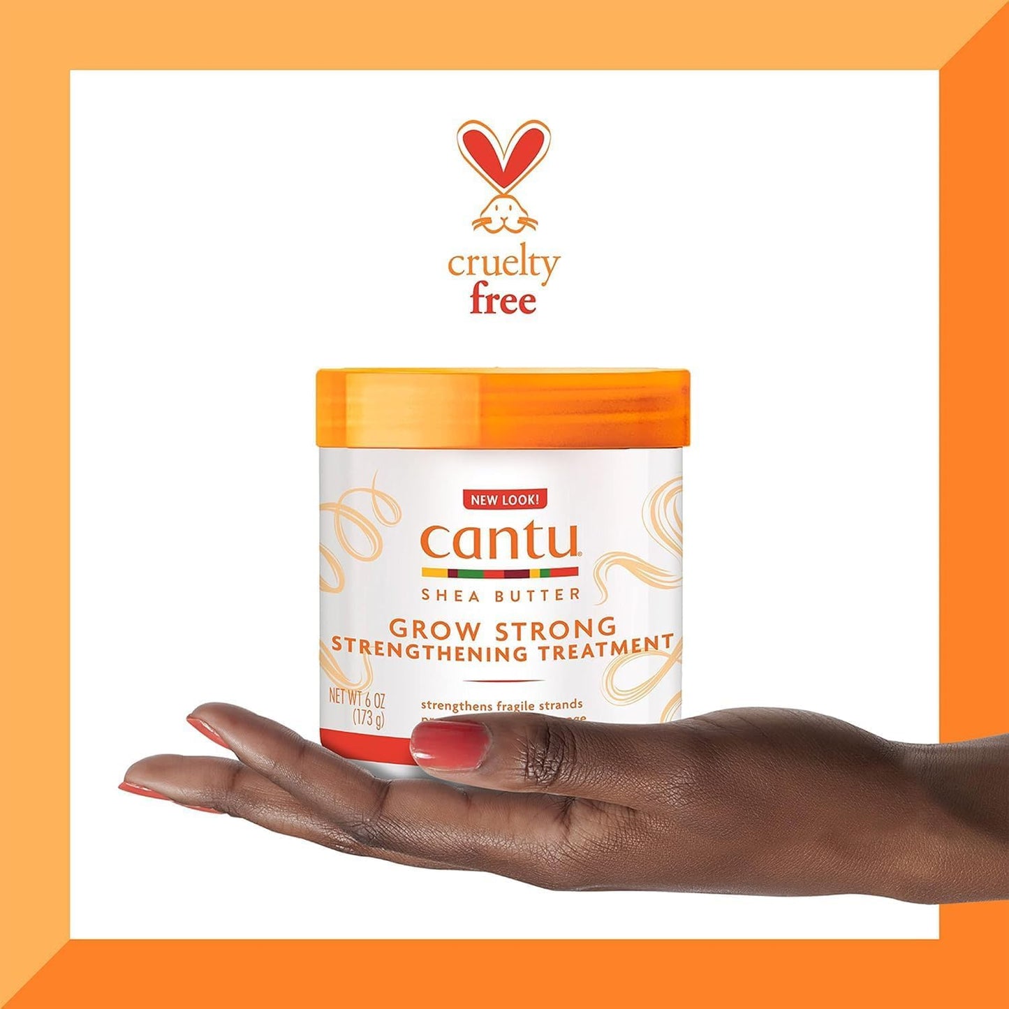 White Smoke Cantu Grow Strong Strengthening Treatment with Shea Butter, 6 Ounce