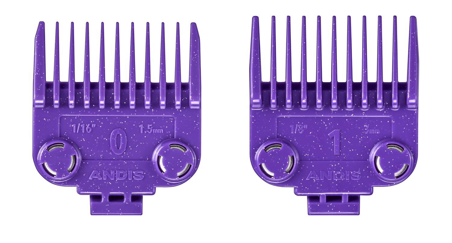Andis 561002 OG Master Dual Magnet Attachment Clipper Guard Set, 2-Pack, Purple