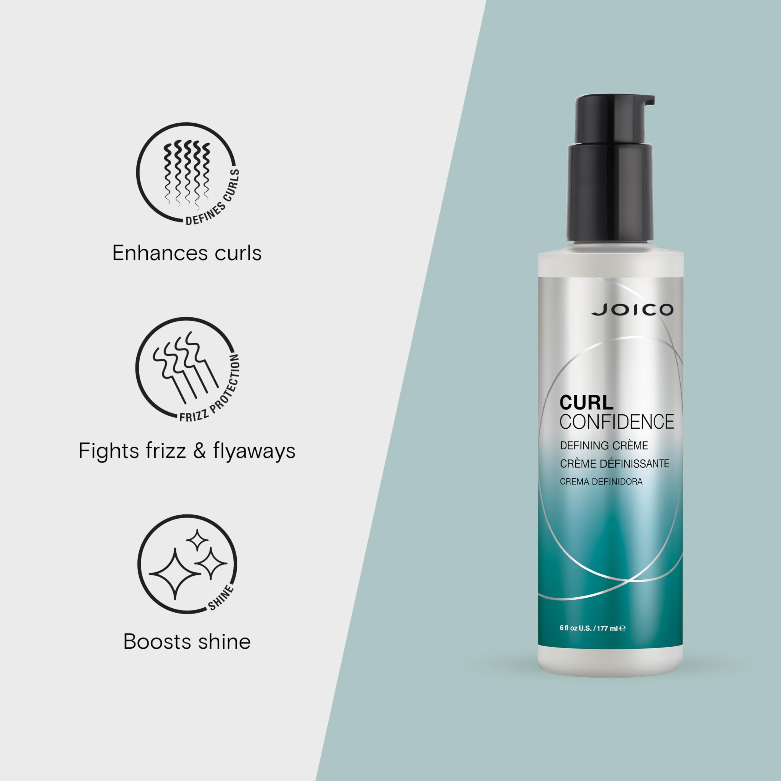 Joico Curl Confidence Defining Crème | For Curly Hair | Reduce Frizz | Define Textures | Boost Shine & Brilliance | Gluten & Paraben Free