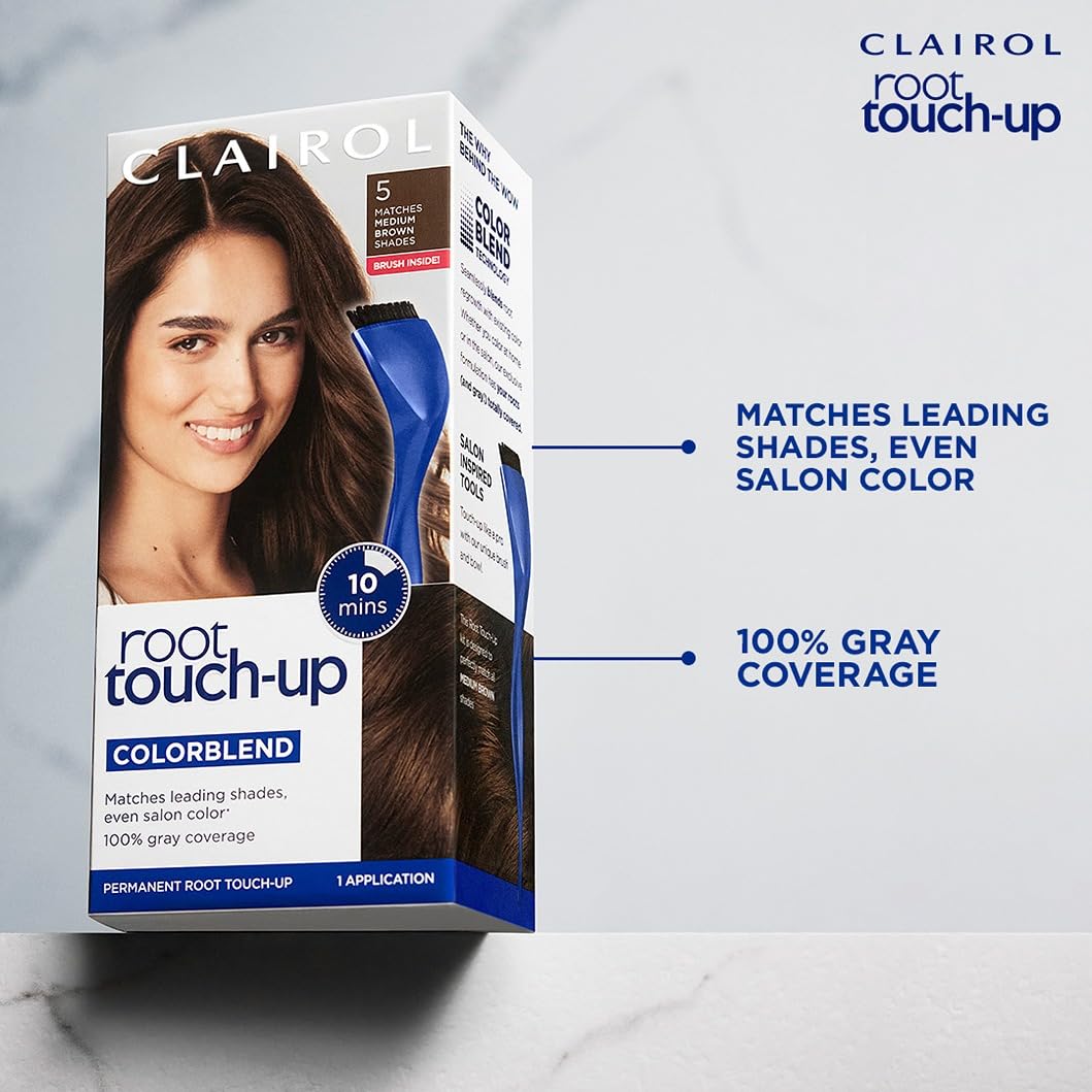 Clairol Root Touch-Up by Nice'n Easy Permanent Hair Dye, 4R Dark Auburn/Reddish Brown Hair Color| 100% Gray Coverage | Easy Brush Application | Matches Professional Salon Shades | Pack of 2