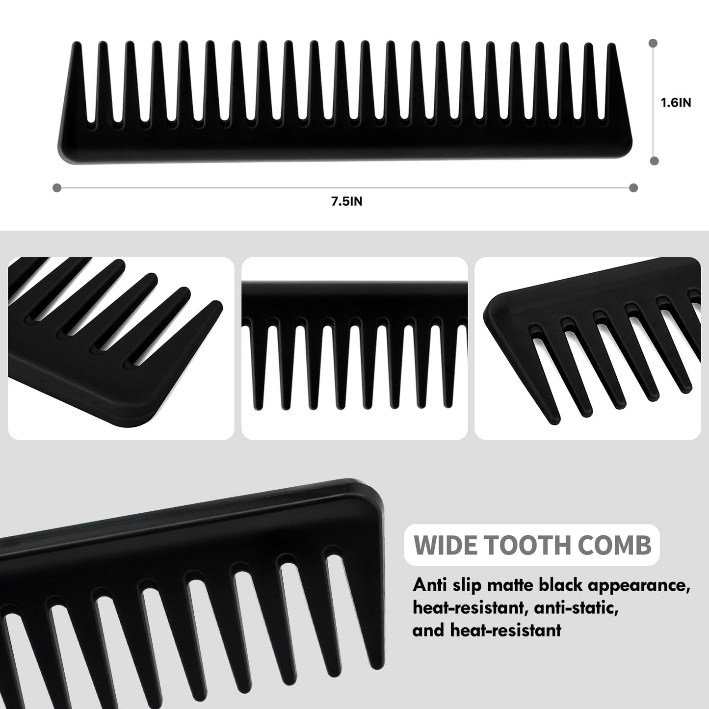 4pcs Curly Hair Brush Set for Adult & Kids, Wet or Dry, Detangling with Spray Bottle, Wide Tooth Comb (3+1, Red)
