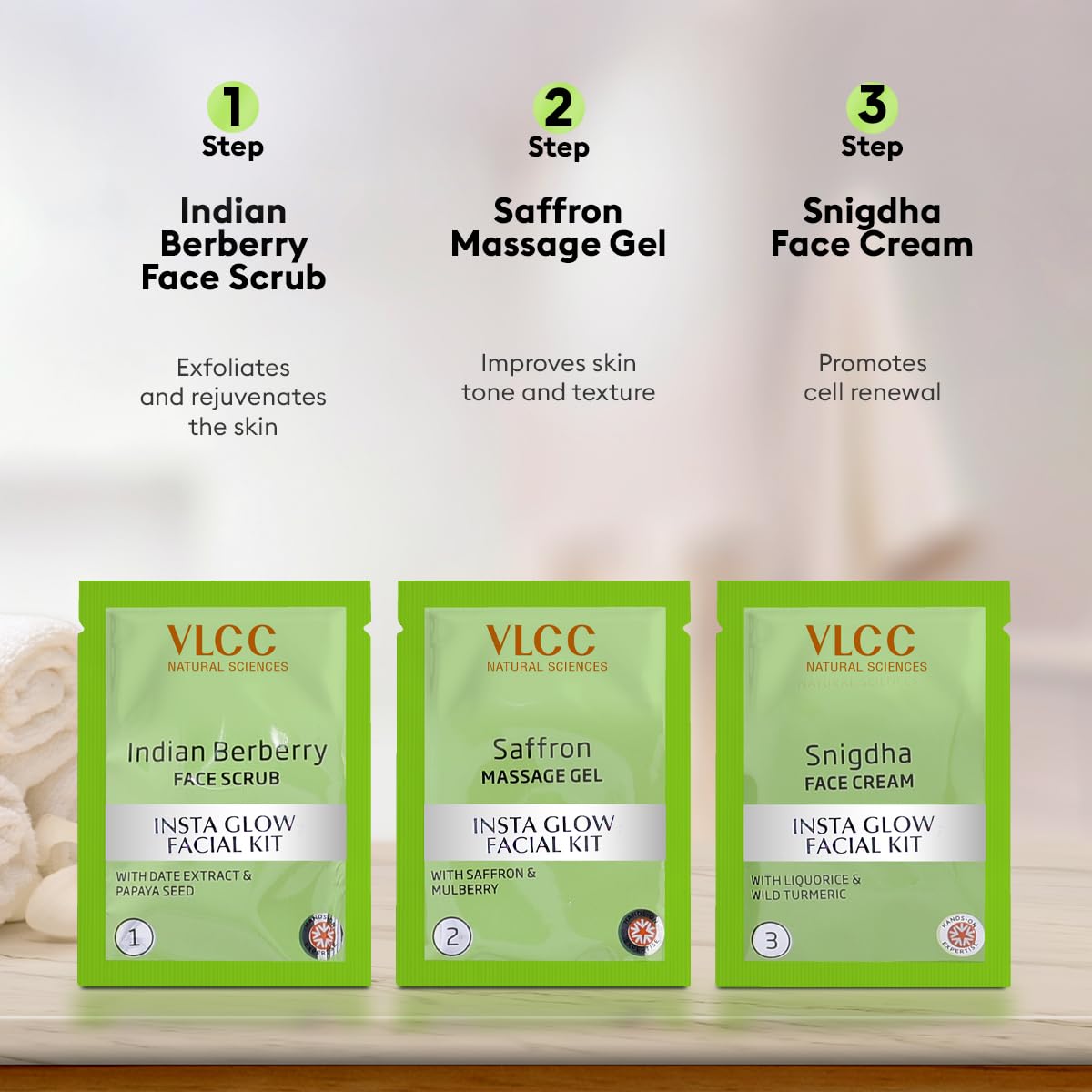 VLCC Salon Series Instaglow Facial Kit (6 Facials)(240gm+12ml)