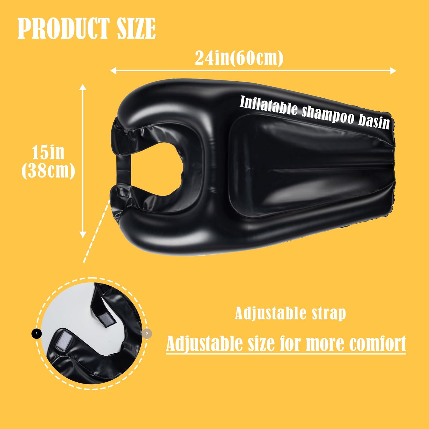 Hair Washing Basin for Bedridden Inflatable Hair Washing Sink for Wheelchair Portable Shampoo Bowls at Home for Handicapped, Kids