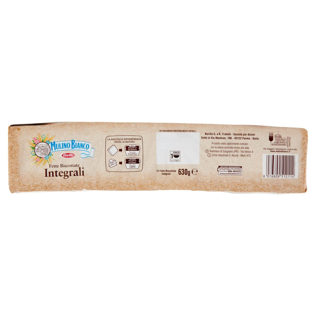 Mulino Bianco Fette Biscottate Armonie Integrali 72 Fette 630g - Rusks Whole Wheat -Made In Italy