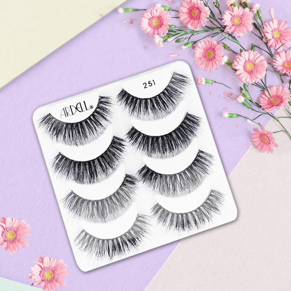 Ardell False Eyelashes Mega Volume 251 – Fluffy Volume for a Dramatic Look, Wispy Lashes, Full Strip, 2 Pack