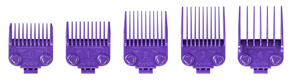 Andis 560997 OG Master Dual Magnet Attachment Clipper Guard Set, 5-Pack, Purple