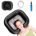 Inflatable Shampoo Basin, Portable Shampoo Bowl with Neck Support and Drain Hose for bedridden People, Portable Shampoo Sink for The Elderly, Disabled, Pregnant Women, Injured People (Black)