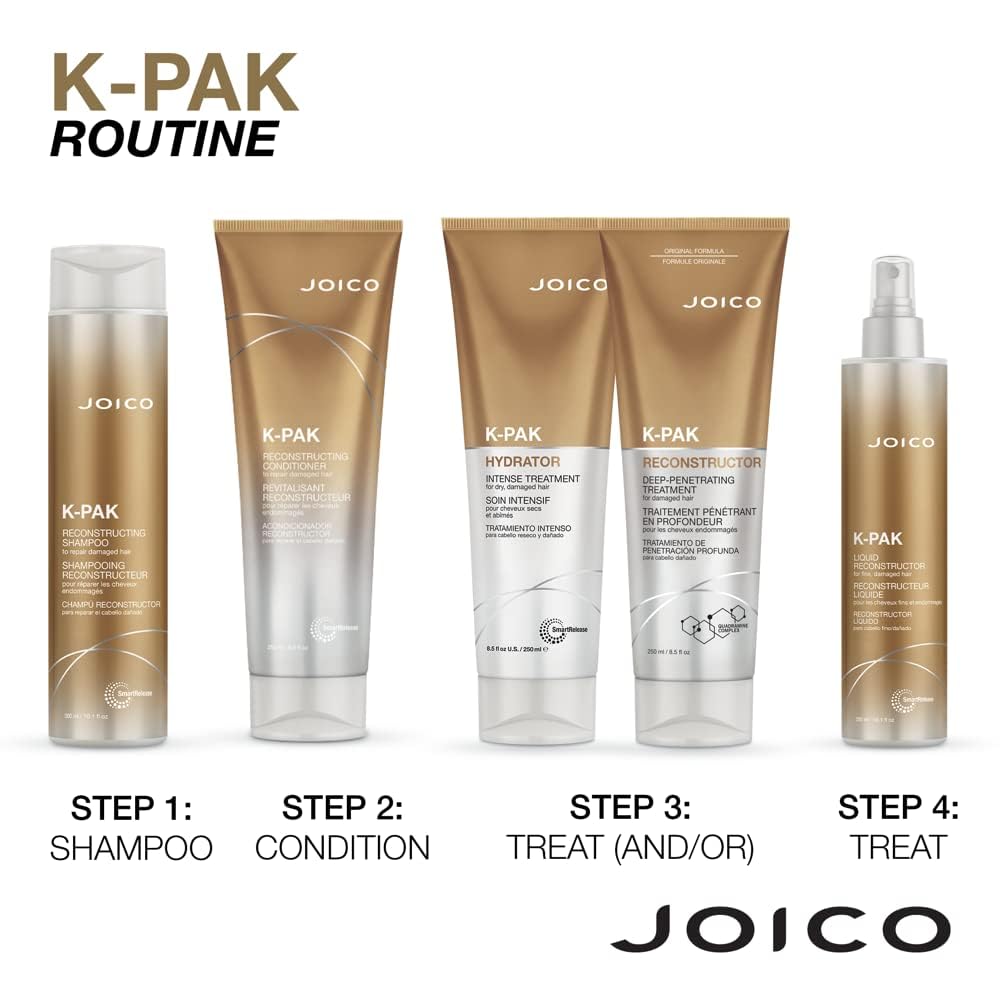Joico K-PAK 每日重塑洗发水 | 适用于受损发质 | 修复并防止断裂 | 提升光泽 | 蕴含角蛋白和番石榴果提取物 | 10.1 液体盎司