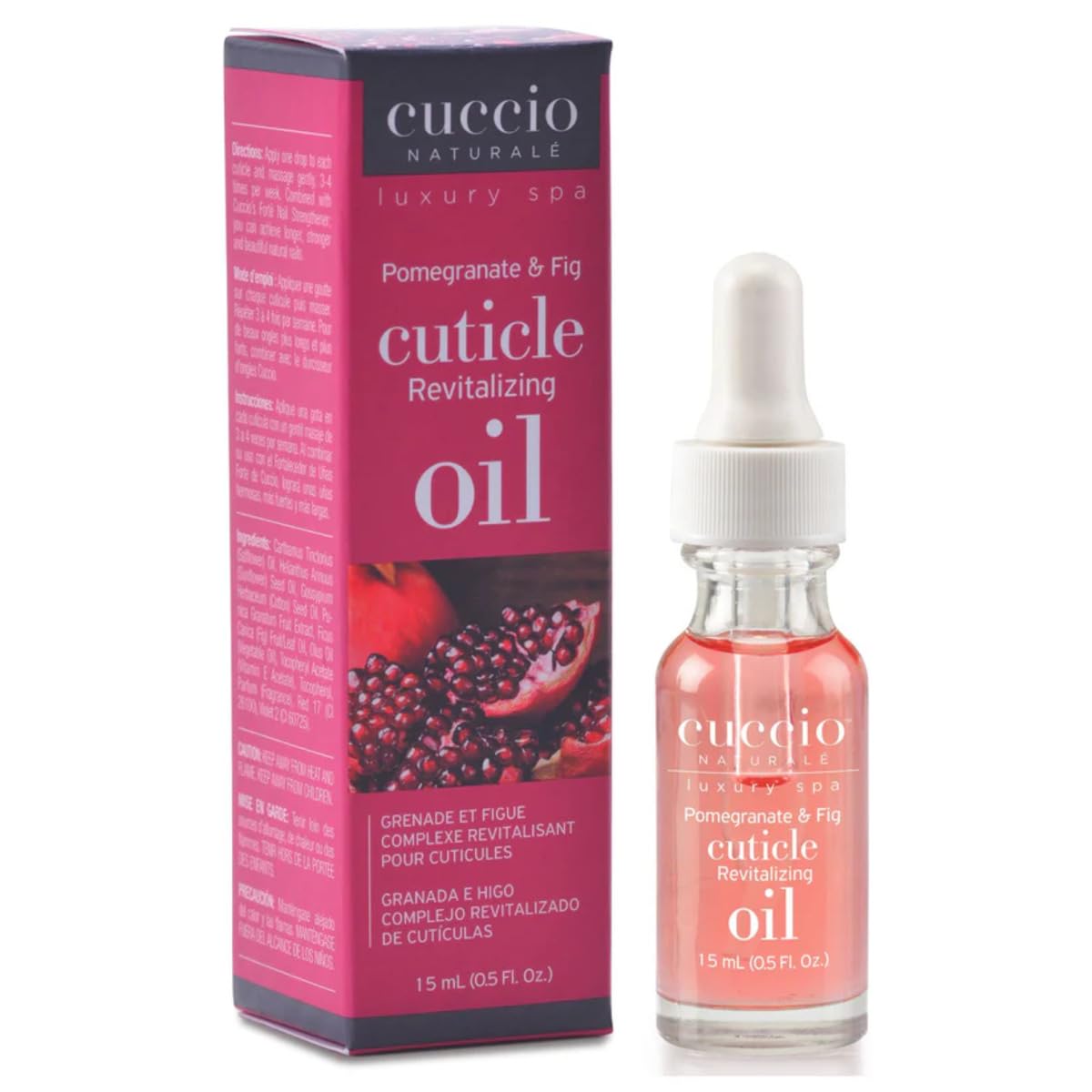 White Smoke Cuccio Pomegranate & Fig Cuticle Revitalizing Oil – Hydrating 0.5 oz Nail & Cuticle Treatment with Vitamin E for Dry Skin and Nails