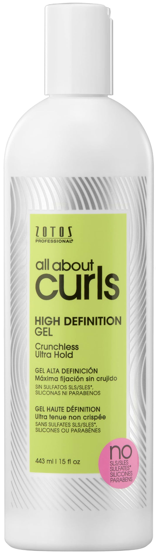 All About Curls High Definition Gel | Crunchless Ultra Hold | Define, Moisturize, De-Frizz | All Curly Hair Types | Vegan & Cruelty Free | Sulfate Free | 15 Fl Oz