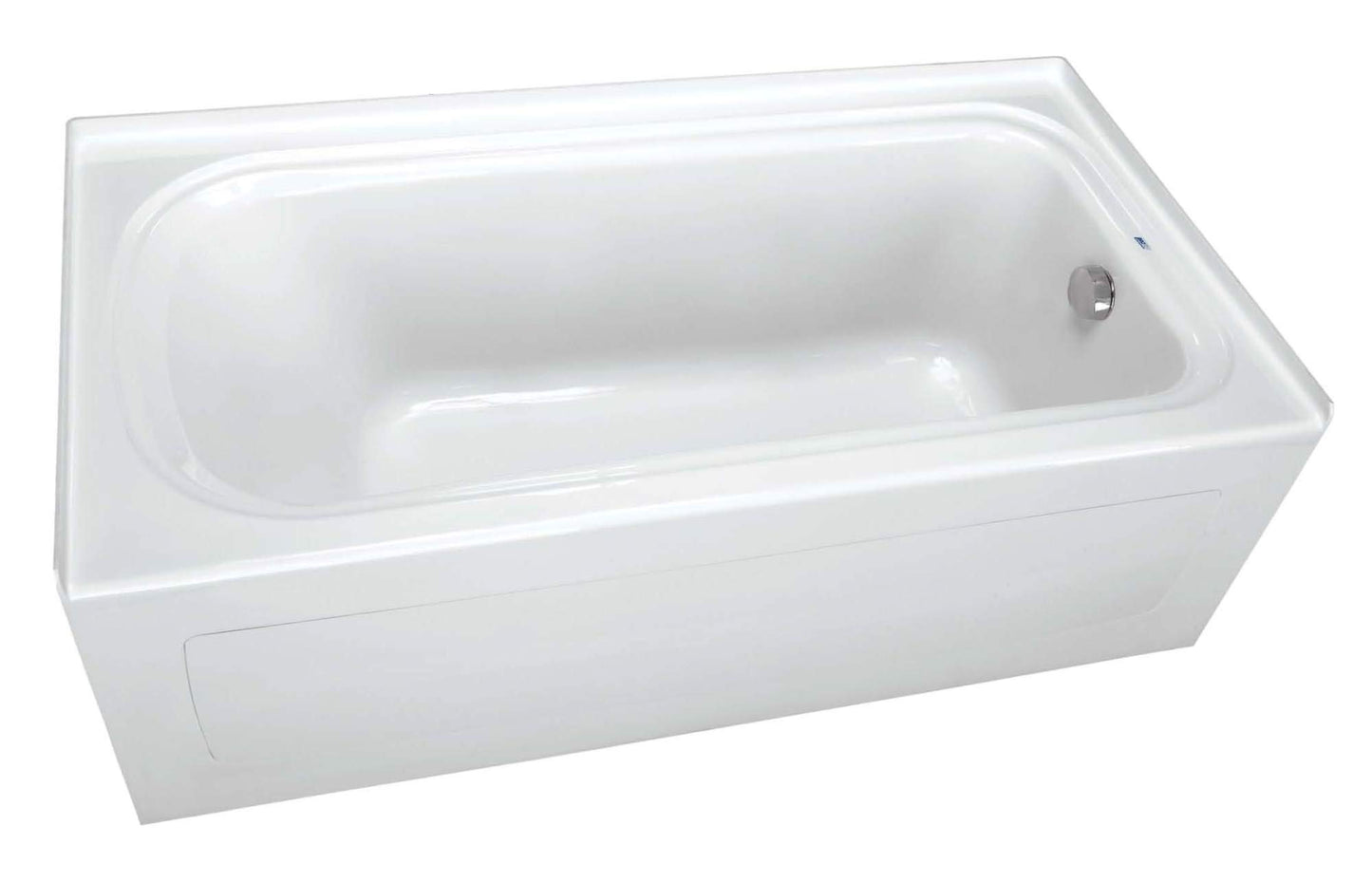 White Smoke PROFLO PFS6042RSK Hillsboro 60" x 42" Three Wall Alcove Acrylic Soaking Tub with Right Drain and Overflow - White