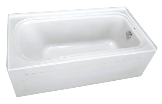 White Smoke PROFLO PFS6042RSK Hillsboro 60" x 42" Three Wall Alcove Acrylic Soaking Tub with Right Drain and Overflow - White
