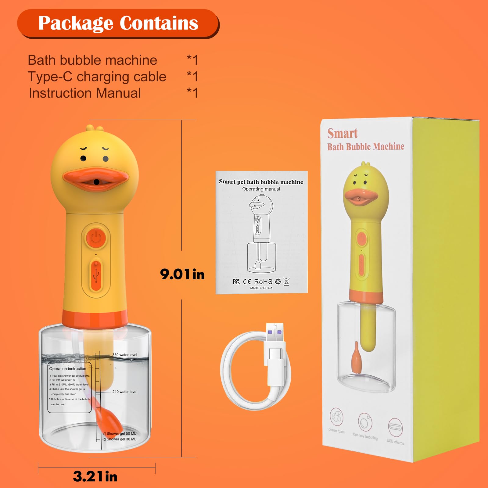Katoggy Electric Foaming Shampoo Dispenser for Dog and Cat Bathing, Rechargeable Soap Dispenser for Pet Bathing, Bathroom, Kitchen Sink, Toilet Cleaning