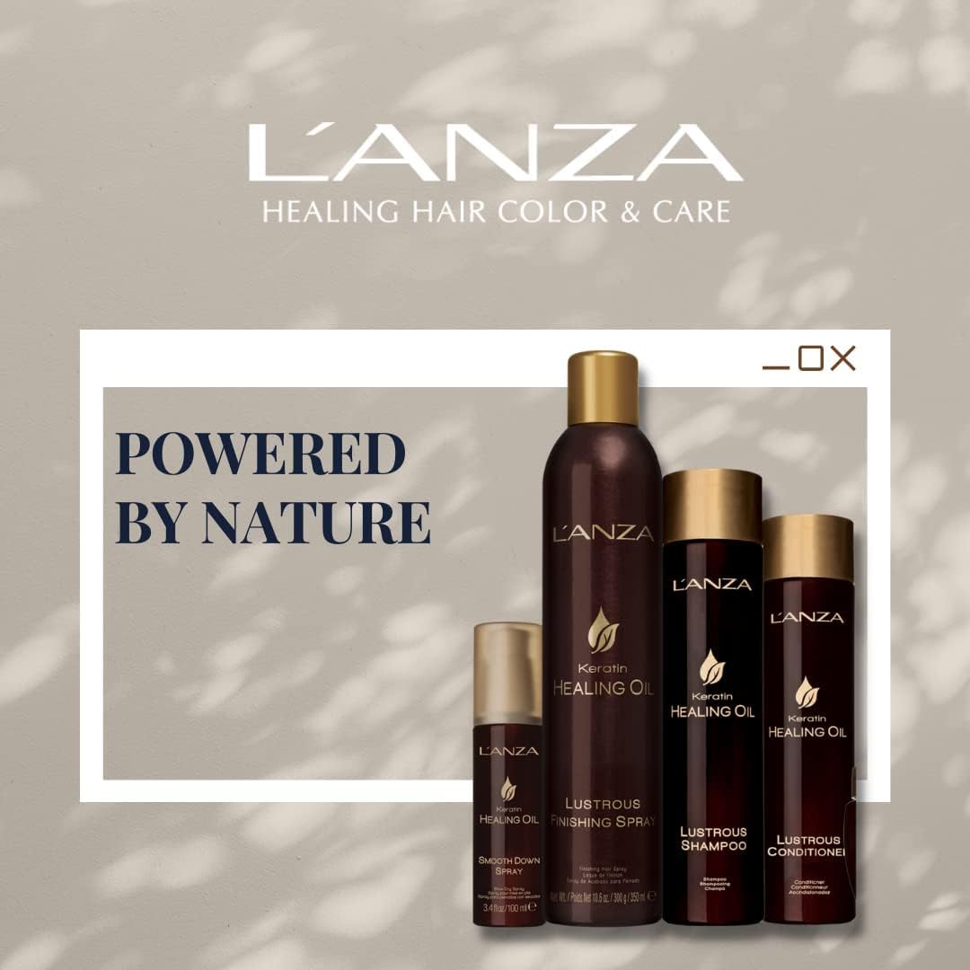L'ANZA Keratin Healing Oil Brush Thru Hair Spray with Medium Hold Effect, For a Shiny Finishing and a Long-lasting Look, With Triple UV and Heat Protection, Suitable For All Hair Types (10.6 Fl Oz)