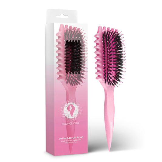 Bounce Curl Define EdgeLift Brush, 5-in-1 Tool for Effortlessly Defined Curls, Waves & Coils, Reduces Frizz - Pink