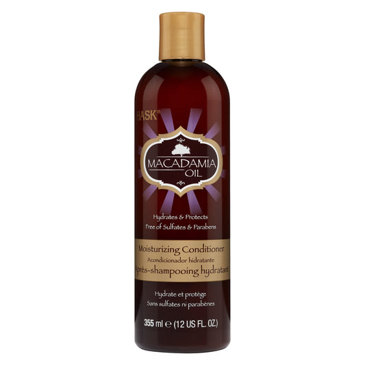 Hask Conditioner Macadamia Oil Moisturizing 12 Ounce (354ml) (3 Pack)