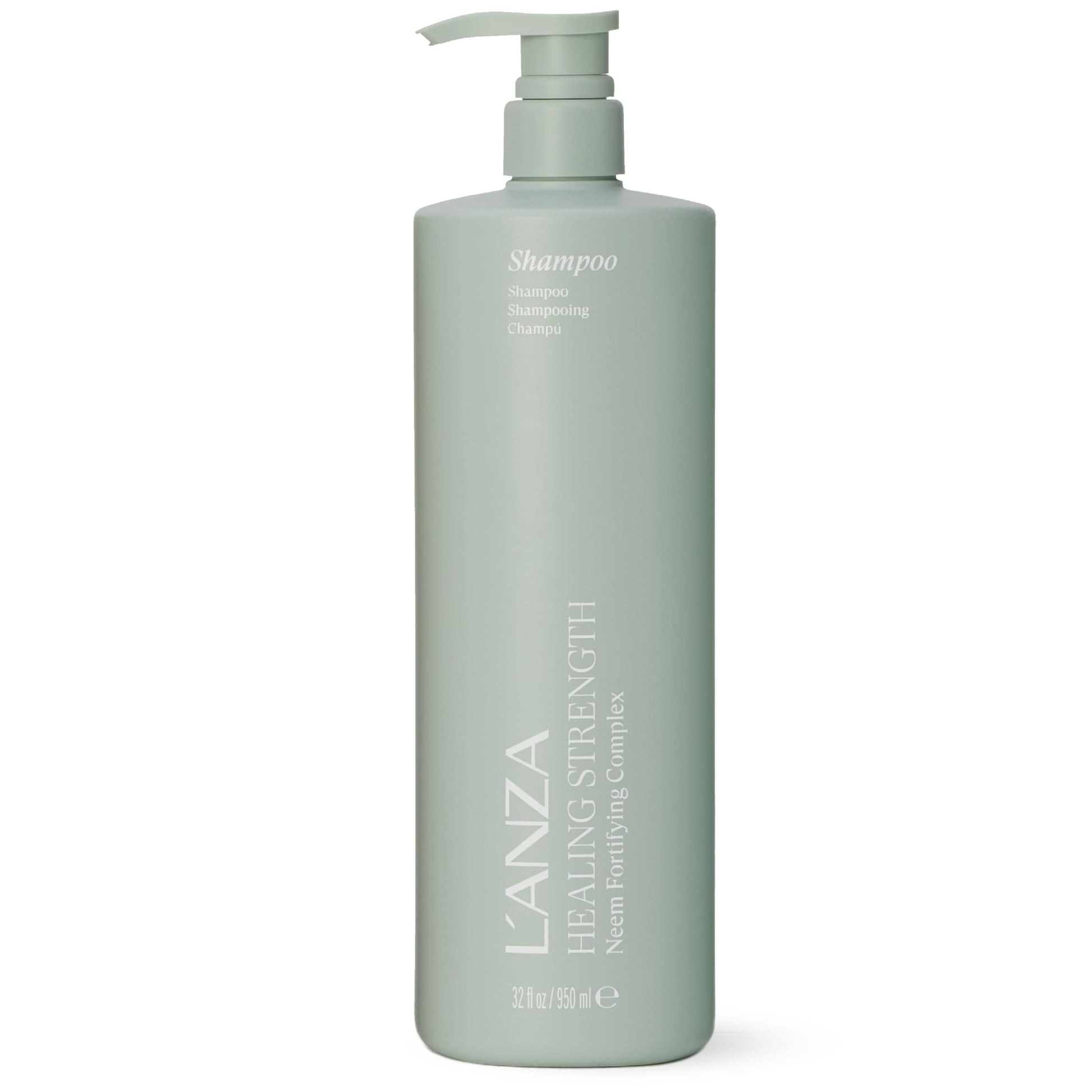 Gray L'ANZA Healing Strength Shampoo For Dry, Damaged Hair, Daily Shampoo that Strengthens, Repairs Damage, Moisturizing, Boosts Shine, Gentle Cleanse, Color Safe Anti-Humidity, Sulfate Free (33.8 Fl Oz)